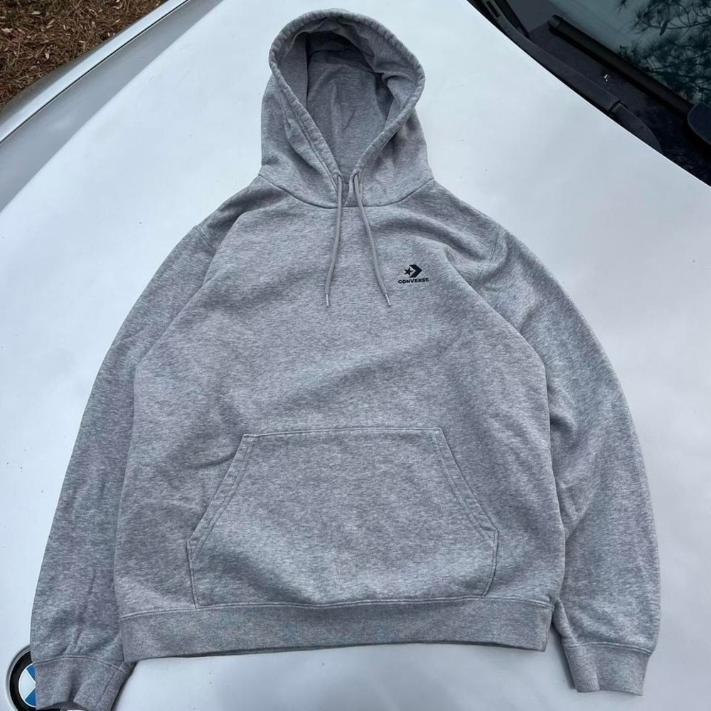 Grey Converse hoodie with embroidered logo